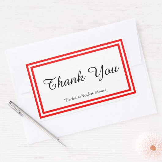 Doppelroter Schnitt - Rechteck Rechteckiger Aufkleber (Umschlag)