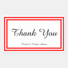 Doppelroter Schnitt - Rechteck Rechteckiger Aufkleber