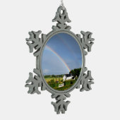 Doppelschleife Schneeflocken Zinn-Ornament (Links)