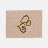 Doppelschokolade Brown Hearts Fleece Blanket (Vorderseite (Horizontal))