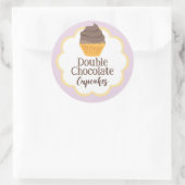 Doppelschokolade Cupcake Scallop-Etikett Runder Aufkleber (Tasche)