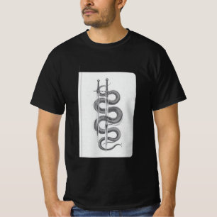 Doppelschwerter und mystische Schlangenkunst T-Shirt