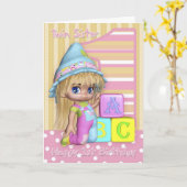 Doppelschwester-1. Geburtstags-Karte mit Karte (Gelbe Blume)