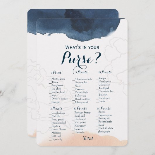 Doppelseite - 2 Brautparty Games Pursuit | Wünsche Einladung (Vorne/Hinten)