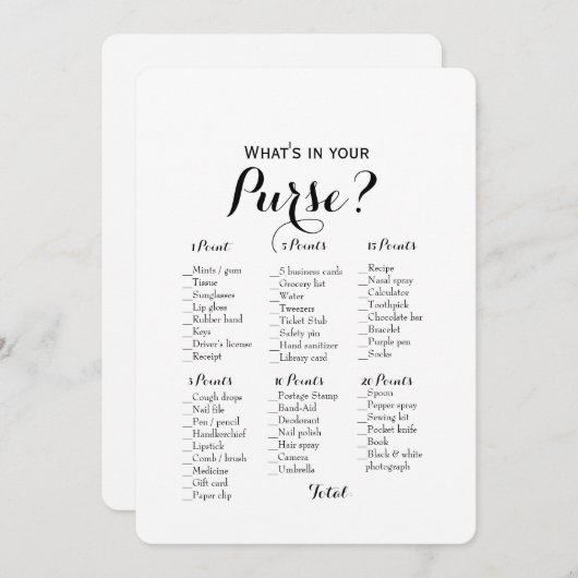 Doppelseite - 2 Brautparty Games Pursuit | Wünsche Einladung (Vorne/Hinten)