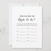 Doppelseitig - 2 Brautparty Game-Wie alt| Beratung Einladung (Vorderseite)