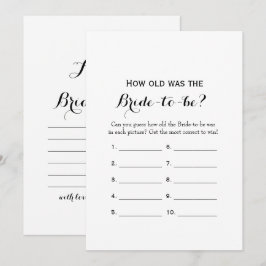 Doppelseitig - 2 Brautparty Game-Wie alt| Beratung Einladung