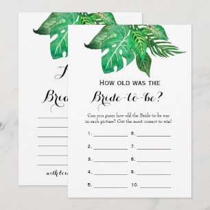 Doppelseitig - 2 Brautparty-Game-Wie alt   Ratschl Einladung