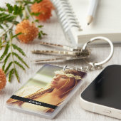 Doppelseitig 2 Foto und Name Akryllischer Schlüsse Schlüsselanhänger (Vorderseite rechts)