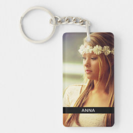 Doppelseitig 2 Foto und Name Akryllischer Schlüsse Schlüsselanhänger