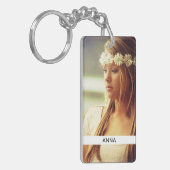 Doppelseitig 2 Foto und Name Akryllischer Schlüsse Schlüsselanhänger (Vorderseite links)