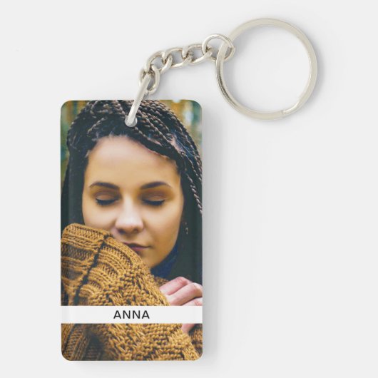 Doppelseitig 2 Foto und Name Akryllischer Schlüsse Schlüsselanhänger (Rückseite)