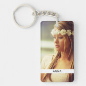Doppelseitig 2 Foto und Name Akryllischer Schlüsse Schlüsselanhänger (Vorderseite)