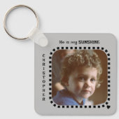 Doppelseitig 2 Fotos heißen Sonnenschein grau Schlüsselanhänger (Vorderseite)