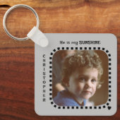 Doppelseitig 2 Fotos heißen Sonnenschein grau Schlüsselanhänger (Vorderseite)