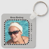 Doppelseitig 2 Fotos heißen Sonnenschein grau Schlüsselanhänger (Rückseite)