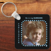 Doppelseitig 2 Fotos schwarz blau Schlüsselanhänger (Vorderseite)