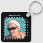 Doppelseitig 2 Fotos schwarz blau Schlüsselanhänger (Rückseite)