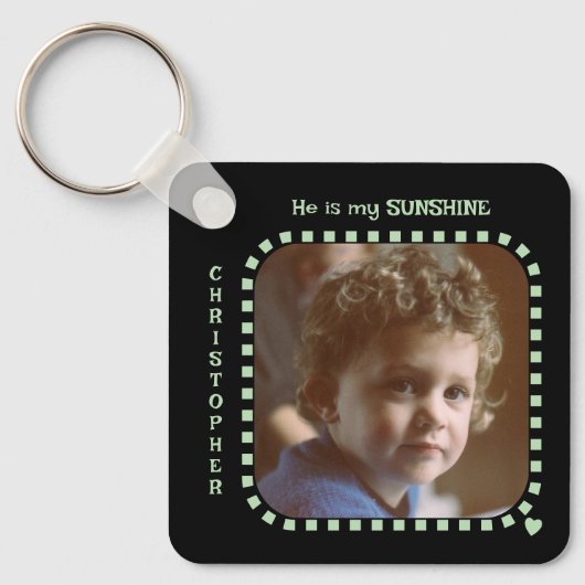 Doppelseitig 2 Fotos schwarz grün Schlüsselanhänger (Vorderseite)