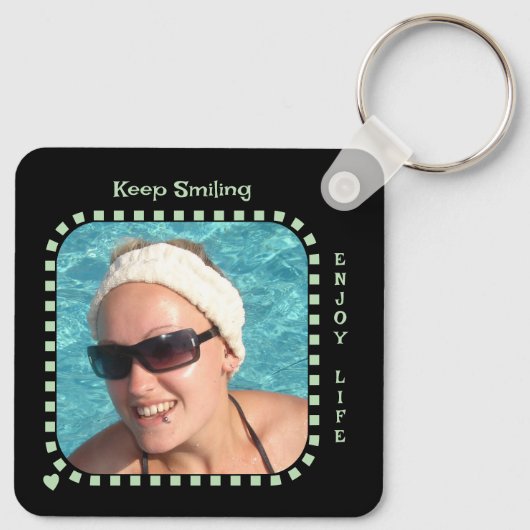 Doppelseitig 2 Fotos schwarz grün Schlüsselanhänger (Rückseite)