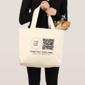 Doppelseitig bedrucktes Firmenlogo QR-Code Barcode Jumbo Stoffbeutel (Vorderseite (Produkt))