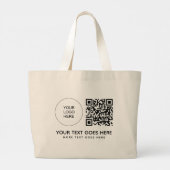 Doppelseitig bedrucktes Firmenlogo QR-Code Barcode Jumbo Stoffbeutel (Rückseite)