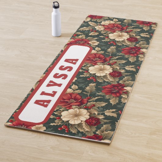 Doppelseitig, Blumen & diagonale Streifen Yogamatte (Beispiel)