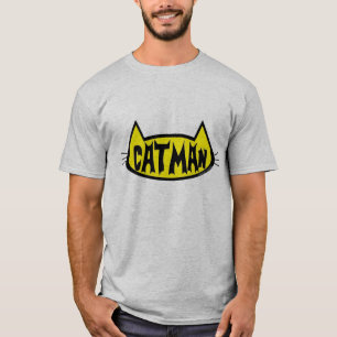 Doppelseitig - CATMAN Katzenkopf Lustiges T-Shirt