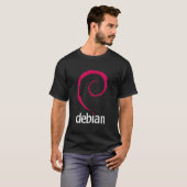 (Doppelseitig) Debian Linux - Robust Secure Operat T-Shirt (Vorne ganz)