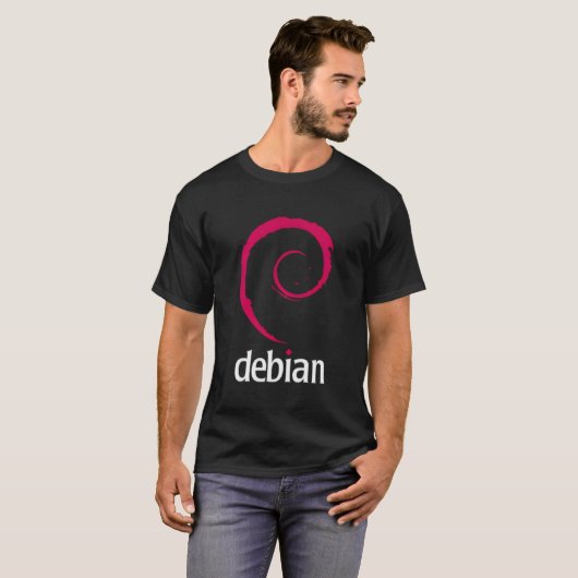 (Doppelseitig) Debian Linux - Robust Secure Operat T-Shirt (Vorne ganz)
