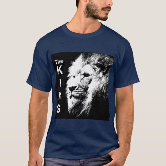 Doppelseitig der King Modern Pop Art Lion Head T-Shirt (Vorderseite)