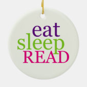 Doppelseitig essen Sie, schlafen Sie, LESEN Sie - Keramik Ornament (Hinten)