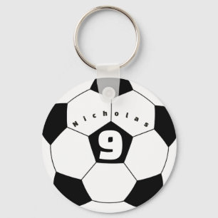Doppelseitig personalisierter Name des Fußballspie Schlüsselanhänger