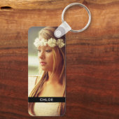 Doppelseitige 2-Foto- und Namensnennung Schlüssela Schlüsselanhänger (Rückseite)