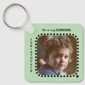 Doppelseitige 2 Fotos heißen Sonnenschein grün Schlüsselanhänger (Vorderseite)