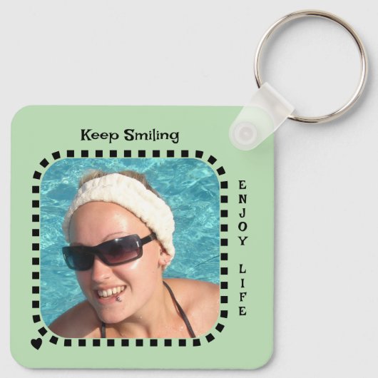 Doppelseitige 2 Fotos heißen Sonnenschein grün Schlüsselanhänger (Rückseite)