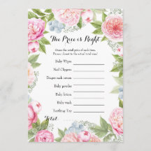 Doppelseitige - 2 x Baby-Duschspiele