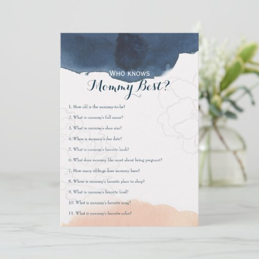 Doppelseitige - 2 x Baby Shower Games Einladung (Stehend Vorderseite)