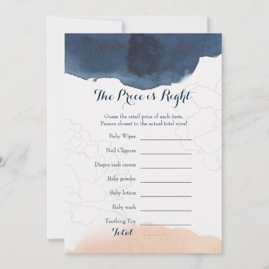 Doppelseitige - 2 x Baby Shower Games Einladung (Rückseite)