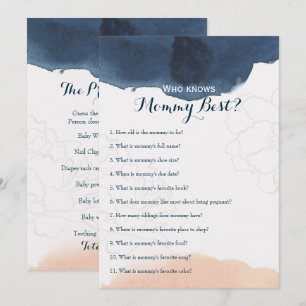 Doppelseitige - 2 x Baby Shower Games Einladung