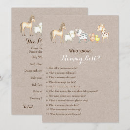 Doppelseitige - 2 x Baby Shower Games Einladung