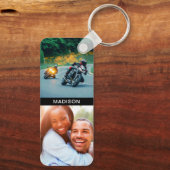 Doppelseitige 4 Foto & Name Schlüsselanhänger (Rückseite)