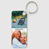 Doppelseitige 4 Foto & Name Schlüsselanhänger (Rückseite)