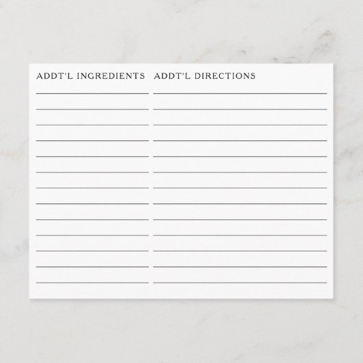 Doppelseitige Aperol Spritz Bridal Rezept Card Begleitkarte (Rückseite)
