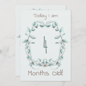 Doppelseitige Baby Milestone Card Blumengrenze Einladung (Vorne/Hinten)