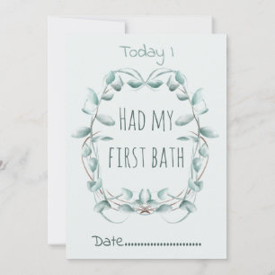 Doppelseitige Baby Milestone Card Blumengrenze Einladung