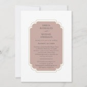 Doppelseitige BILINGUAL Wedding Dusty Rose Einladung (Vorderseite)