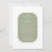 Doppelseitige BILINGUAL Wedding Olive Green Einladung (Rückseite)