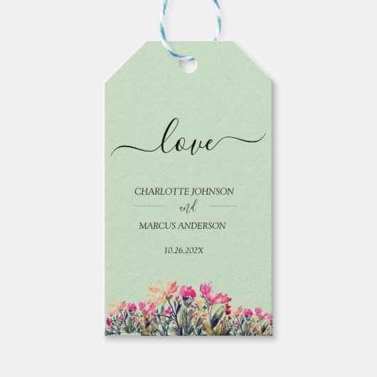 Doppelseitige Blumenzettel Geschenkanhänger (Vorderseite)