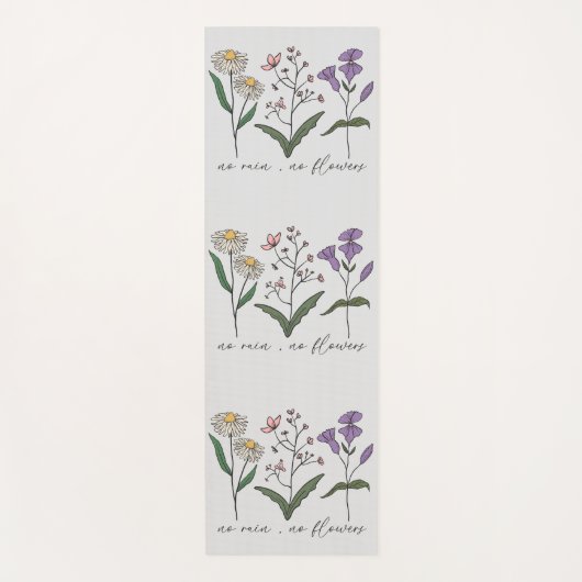 Doppelseitige Boho-Wildblumen Inspiration Zitat Yogamatte (Vorderseite)